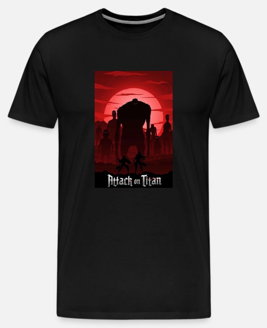 Attack on Titan Sunset Mens Black T-Shirt