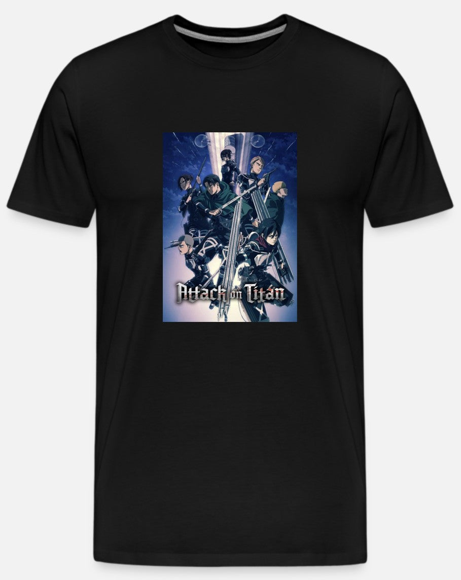 Attack on Titan Group Mens Black T-Shirt