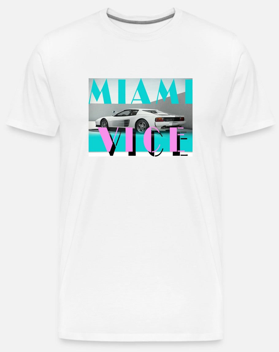 Miami Vice Testarrosa Mens Black T-Shirt