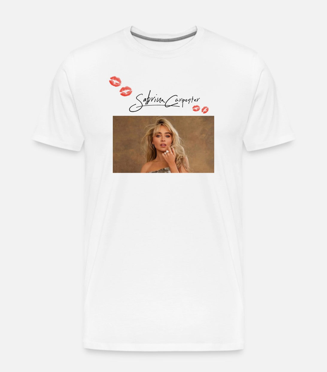 Sabrina Carpenter Signature with Kisses White Womens T-Shirt